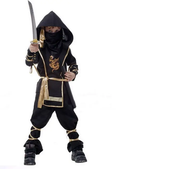 Детские костюмы ниндзя вечерние на Хэллоуин для мальчиков и девочек воин стелс
