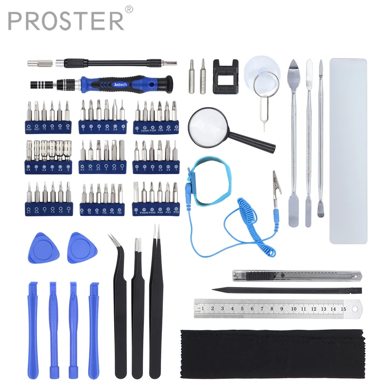 

Proster 82 in 1 Magnetic Screwdriver Set with Muti 56 Bits Precision Driver Repair Tool 60 in 1 Precision Screwdriver Kit in Box