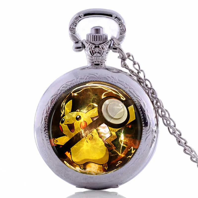 2016 новинка DIY аниме ювелирные изделия Пикачу Покемон Pokeball карманные часы