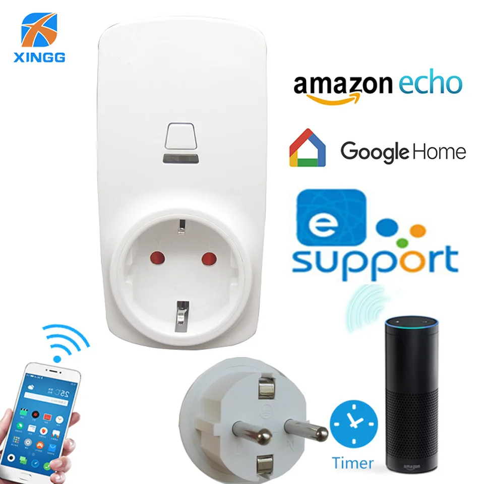 WiFi умная электрическая розетка ЕС FRA Великобритания AU вилка адаптер для Alexa Echo Google