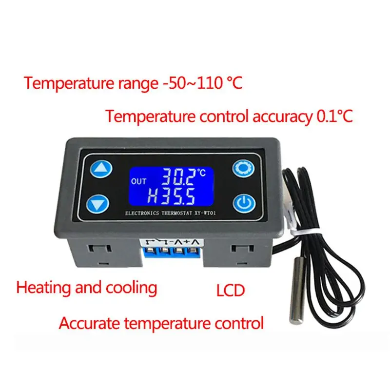 

XY-WT01 Temperature Controller Digital LED Display Heating/Cooling Regulator Thermostat Switch W315