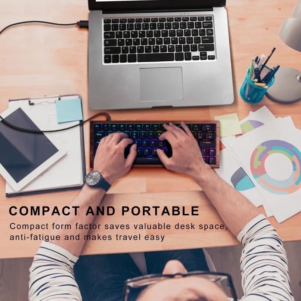 60% ультра компактная Механическая игровая клавиатура PC/Mac/Linux Программируемый