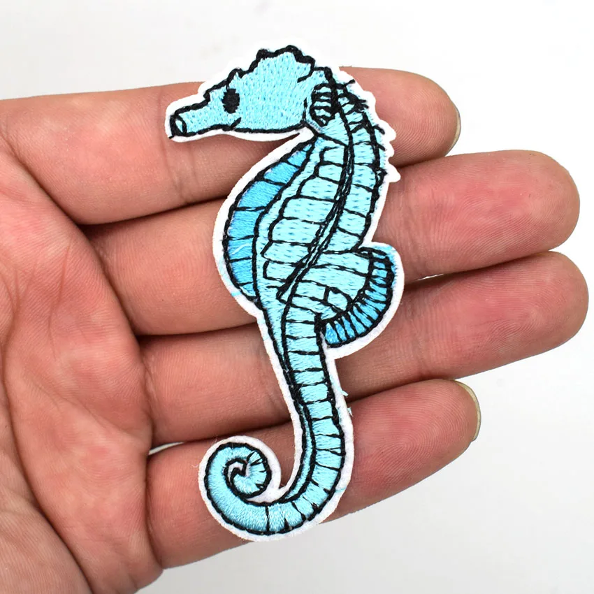 Seahorse заплатки в виде животных для одежды утюжок вышивки пришивная симпатичная
