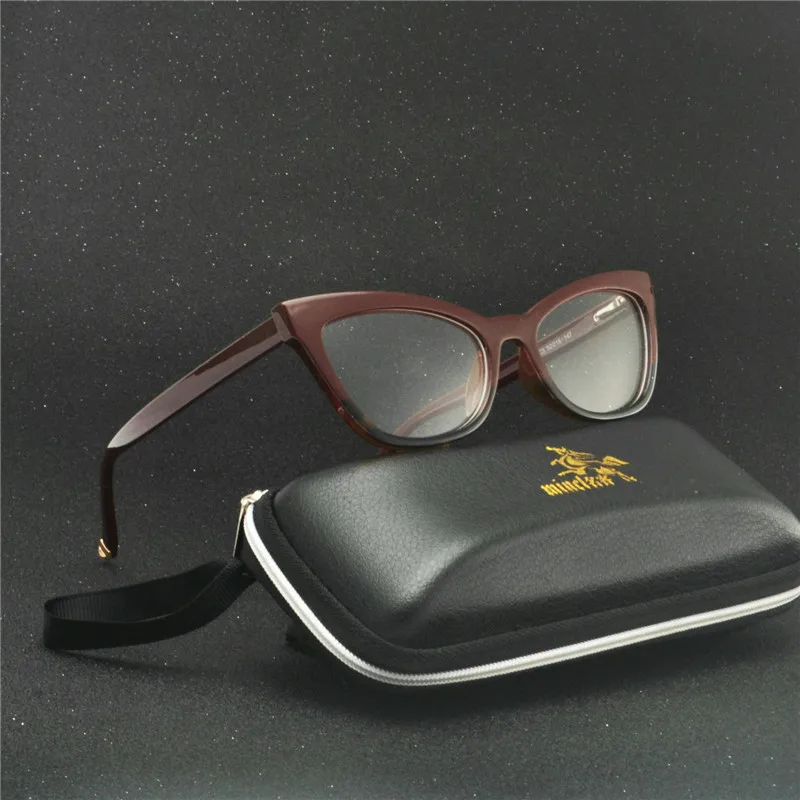 Винтажные женские очки кошка черные и леопардовые прозрачные в прозрачной