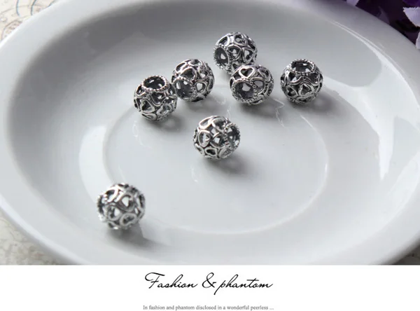 Хит продаж маленькие полые подвески в форме сердца бусины подходят для брендовых