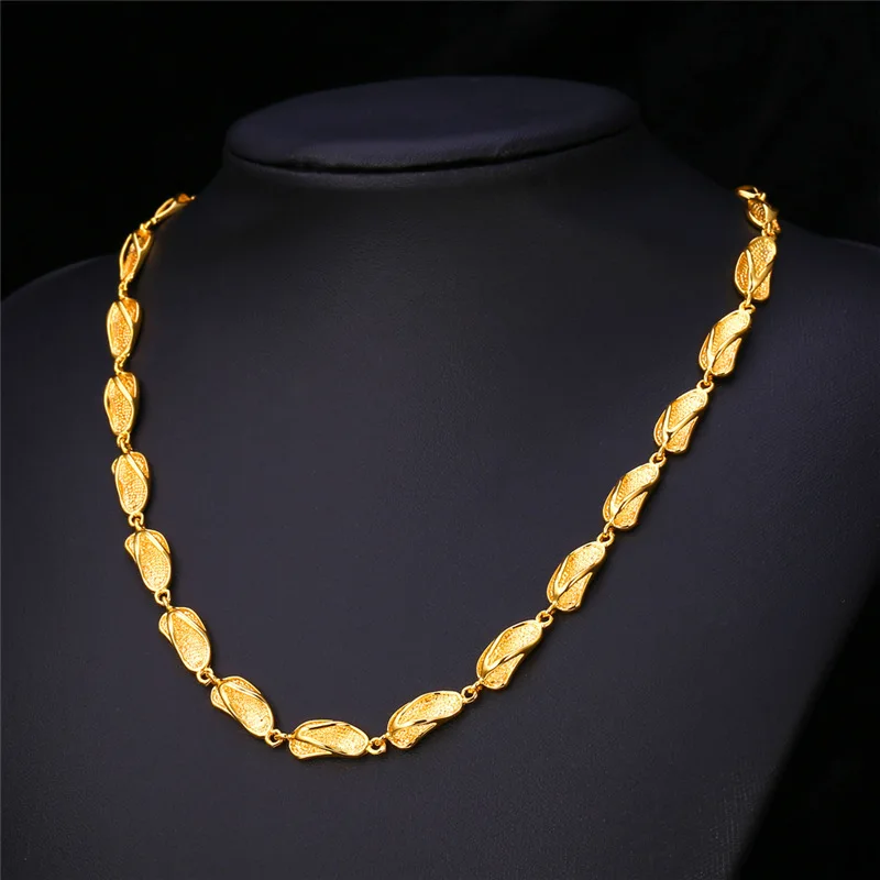 Женские вечерние ожерелья U7 подарочное ожерелье золотого цвета милые сандалии