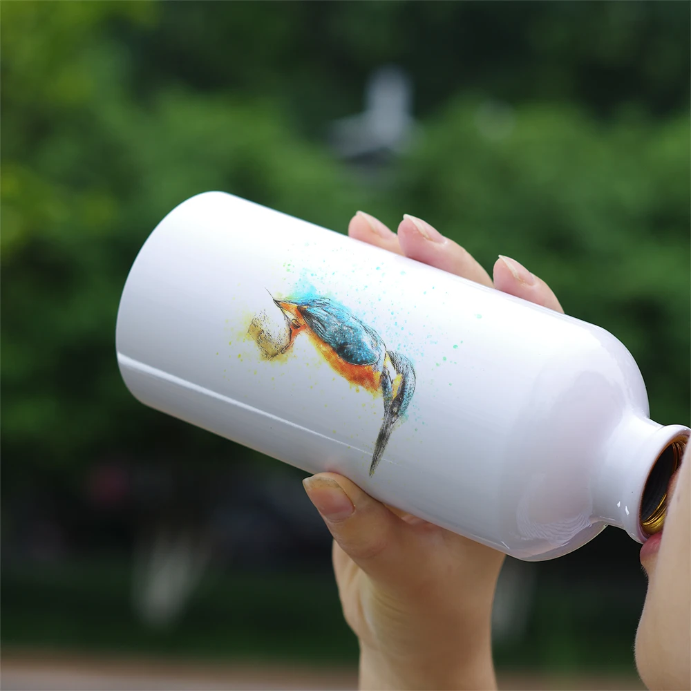 Красочные Птицы красивый дизайн печать велосипедная бутылка с карабином 600 мл