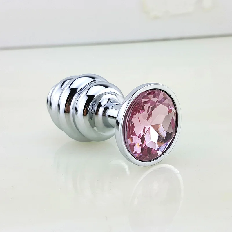 New Metal Anal Plug 7 Colors Butt Plugs Toys Sex for Women Stainless Steel+Crystal Jewelry Products Spiral Beads | Красота и здоровье