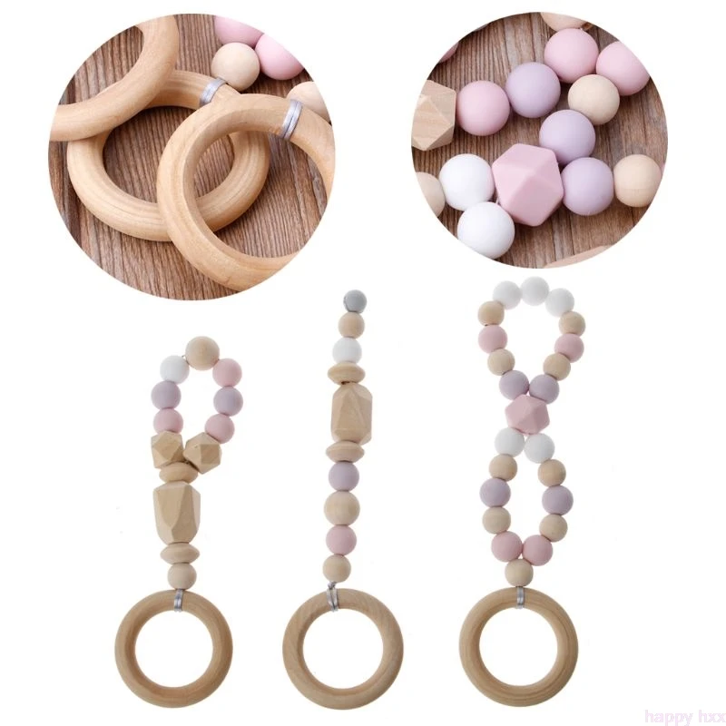 

Handmade Wooden Baby Play Gym Nursing Rattles Teether Sensory Activity Montessori Toy Shower Gift