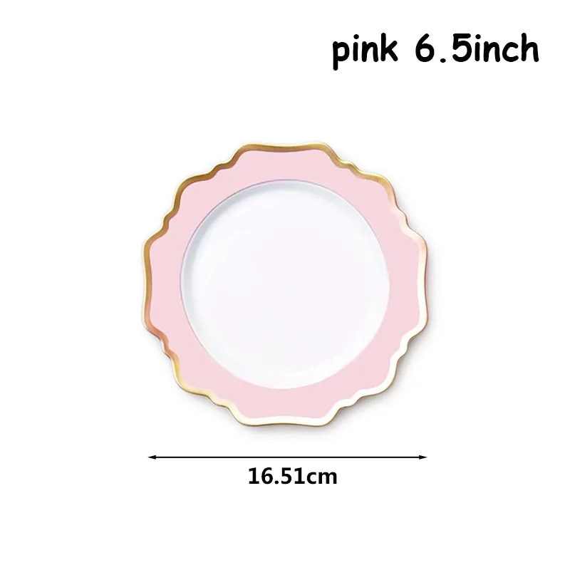 Pink-6.5 Набор керамических тарелок Подсолнух, поднос для еды, скандинавские столовые приборы, тарелка для десерта, хлеба, свадебный подарок, Сервировочные блюда для тортов, тарелка 1 шт - Цвет: Pink-6.5