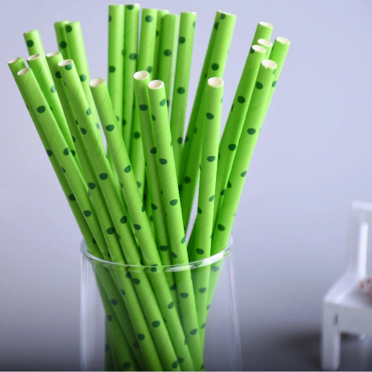 25 шт./лот зеленая тема бумажные соломинки с днем рождения Свадьба Декоративные