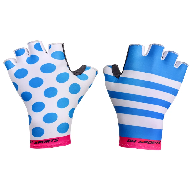 Blue Pink Новые Нескользящие гелевые велосипедные перчатки, Короткие стильные велосипедные перчатки, дышащие, для спорта на открытом воздухе, для мужчин и женщин, велосипедные перчатки - Цвет: Blue Pink