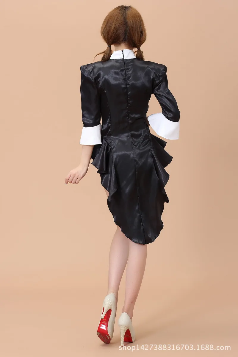 Mode Star Costume Chanteuse DS Costume De Danse Jazz Noir Blanc Couleur Bloc Formelle платье для курения костюм платье джаз