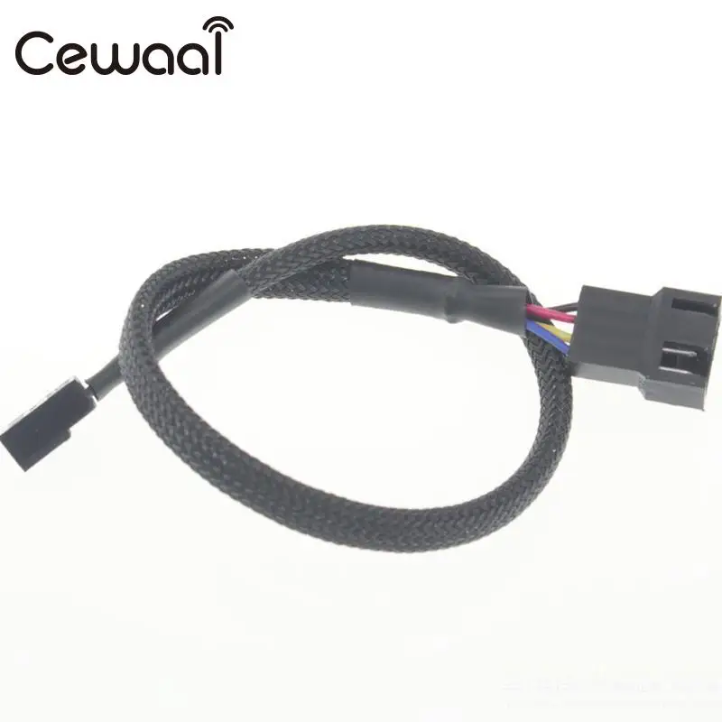 Cewaal Universal For 4 Pin PWM Desktop CPU Fan Computer PC Extension Cable Extended Lead Line Connector Black |