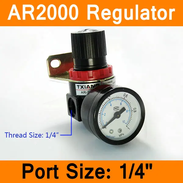 

AR2000 Pressure Regulator 1/4" BSPT with Gauge and Bracket 1000L/min Pneumatic Parts Air Control Compressor Relief Regulating