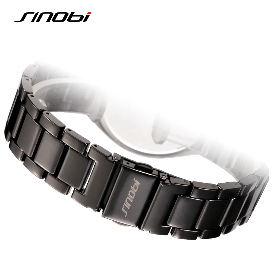 Sinobi Relogio Masculino нержавеющей стали ремень моде хронограф 24 ч. часы кварца людей