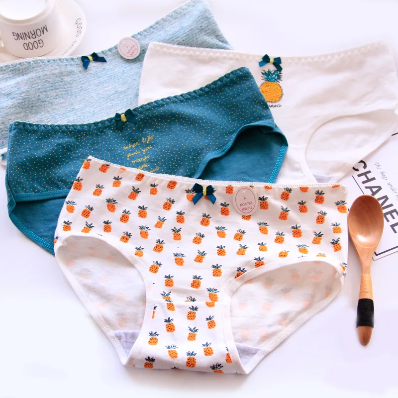 Девушка молодая Для женщин трусики с бантиками хлопковые трусы для девочек милый