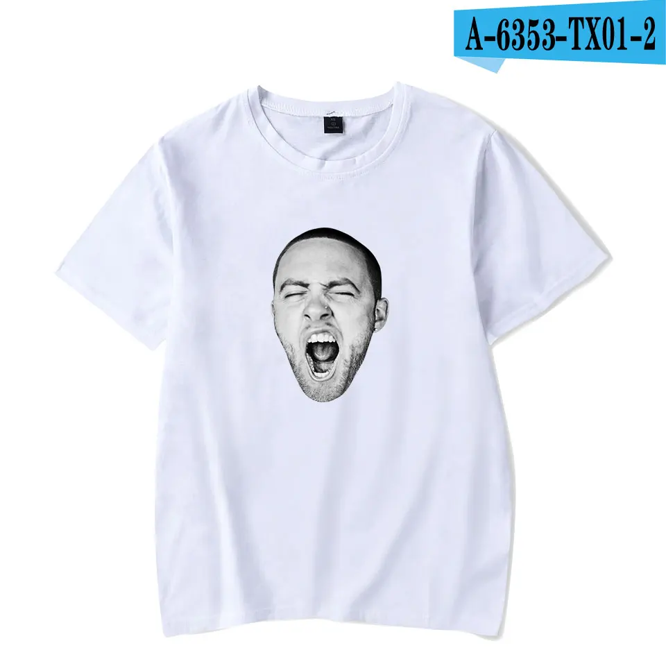 White Забавная модная футболка с принтом «MAC MILLER», мужские и женские спортивные футболки в стиле хип-хоп, повседневные топы, футболка с круглым вырезом и коротким рукавом - Цвет: White