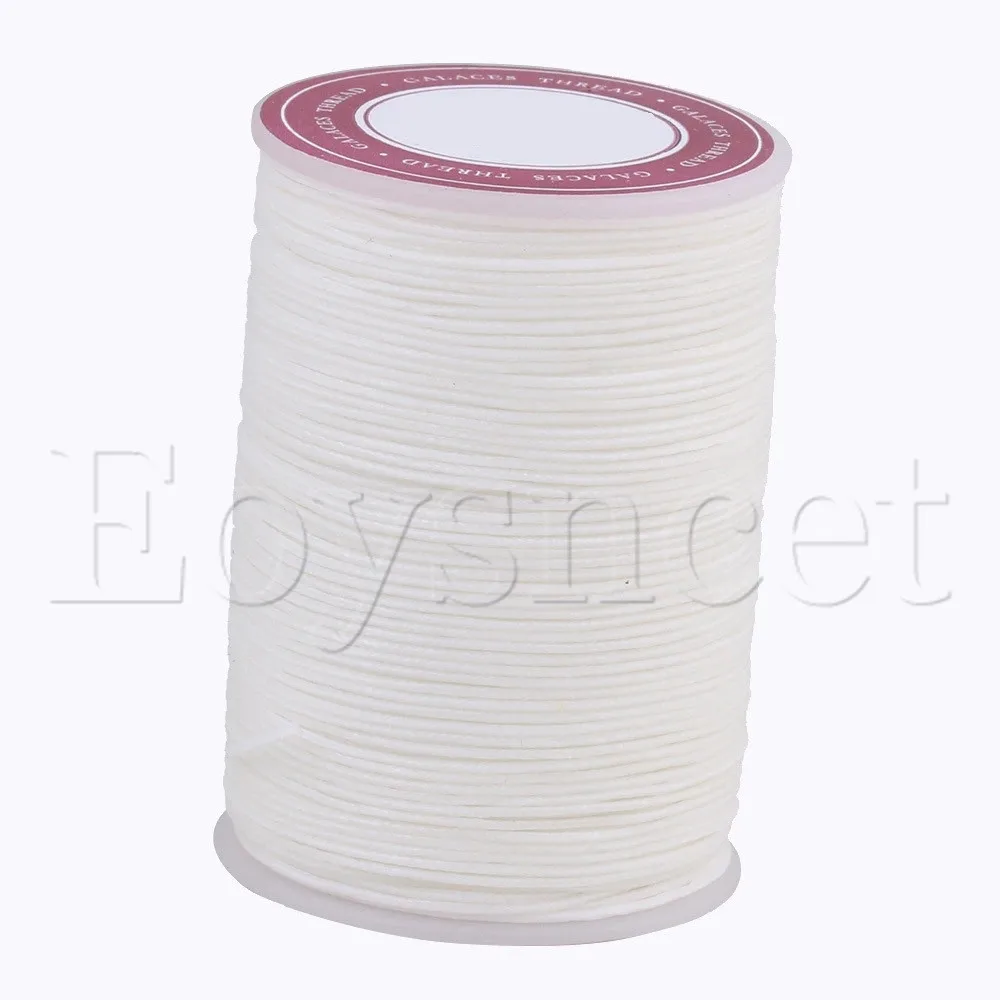 Белый полиэфирный вощеный шнур диаметром 0 7 мм швейная строчка для рукоделия