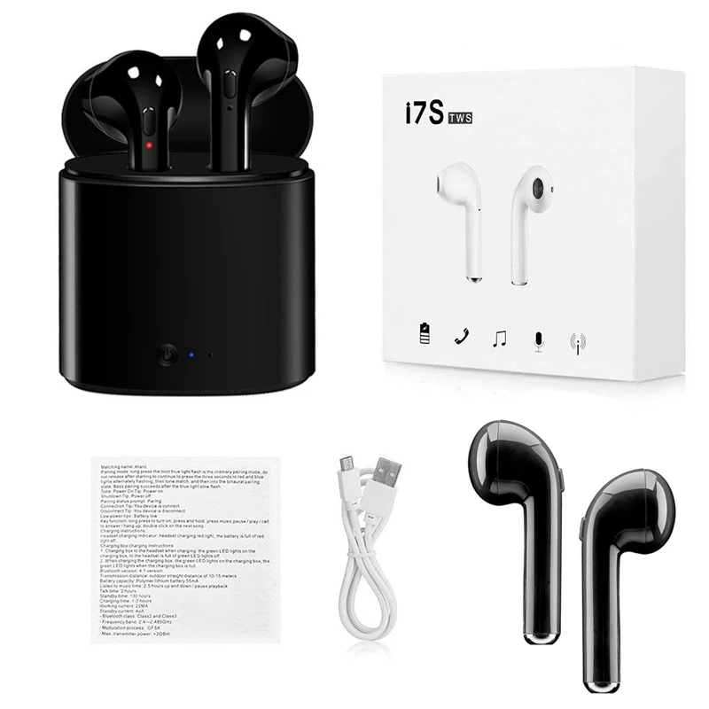 I7s TWS bluetooth гарнитура беспроводная спортивная с зарядным ящиком i7s подходит для