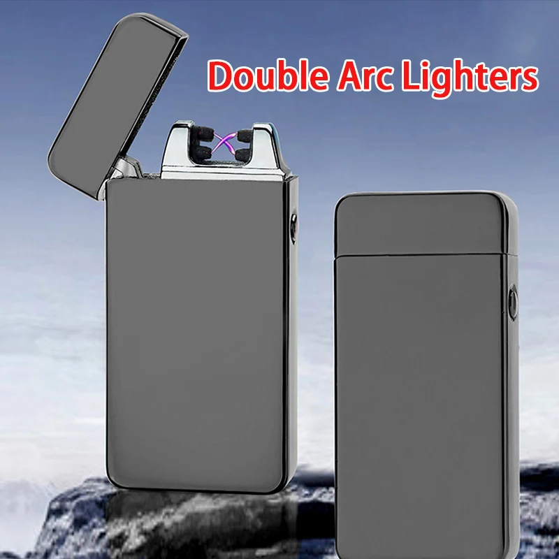 USB зажигалки двойной ветрозащитный прикуриватель перезарядка Зажигалка для сигарет Классические электрические зажигалки для мужчин зажигалки