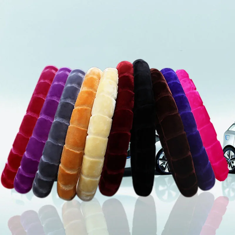 Новое поступление красный плюшевый чехол рулевого колеса автомобиля для девочек