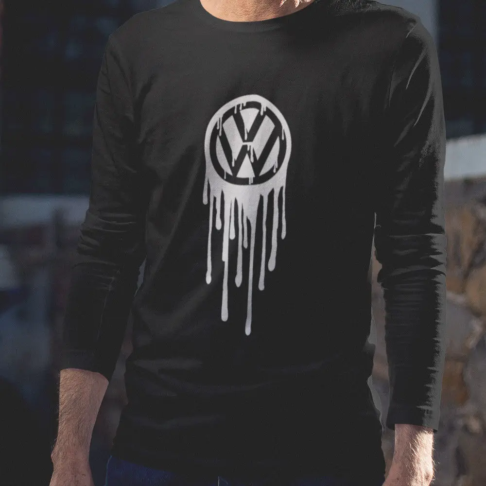 New Volks Wagen Logo Long Sleeve Black T-Shirt Size XS-2XL | Мужская одежда