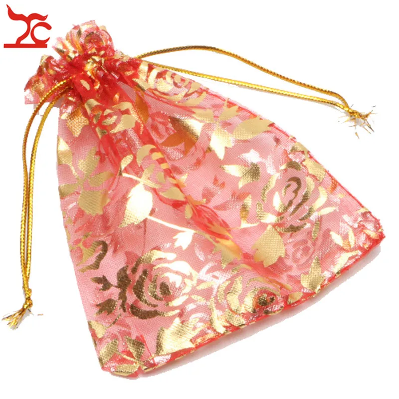 Подарочный мешочек из органзы 10 шт./лот розовый красный