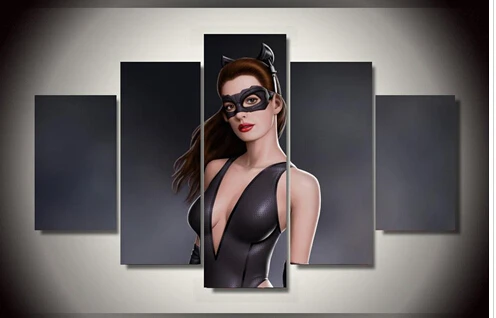 Рисунок Анны Хэтэуэй в фильме Бэтмена как женщина-кошка групповая картина декор