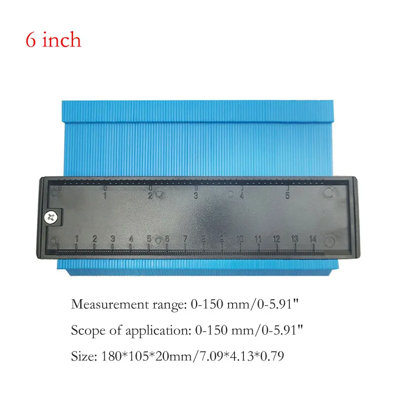 6 inch blue 5/6/10 дюймов Пластик профиль копия датчик контур датчик дубликатор duplo и Стандартный Дерево Лазерная маркировочная инструмент обмотка труб в клеточку измерены в ненатянутом ламинат инструменты - Цвет: 6 inch blue