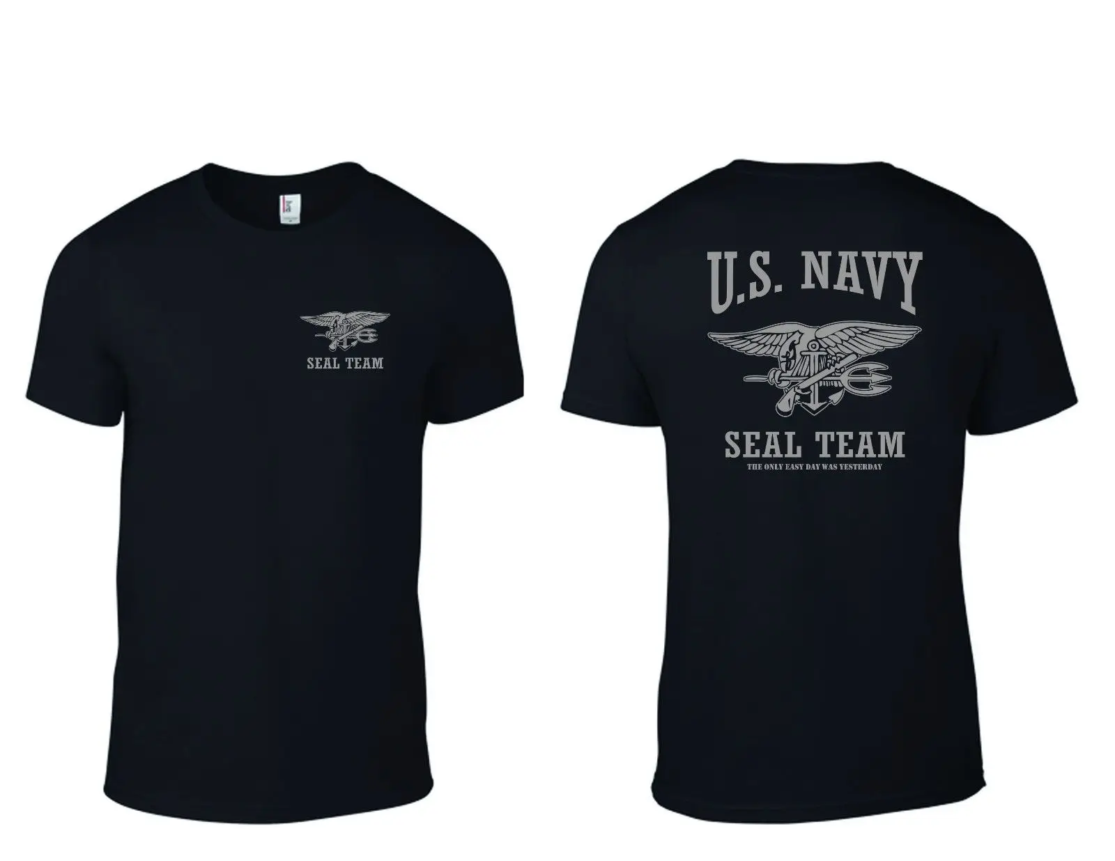 

U.S. NAVY SEAL TEAM T-Shirt US Special Forces Easy Was Yesterday B/G T-SHIRT