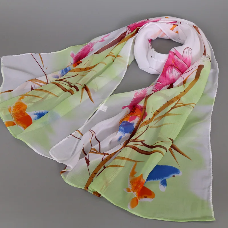 Весна и осень новые высококачественные модные женские шарфы шифоновые с