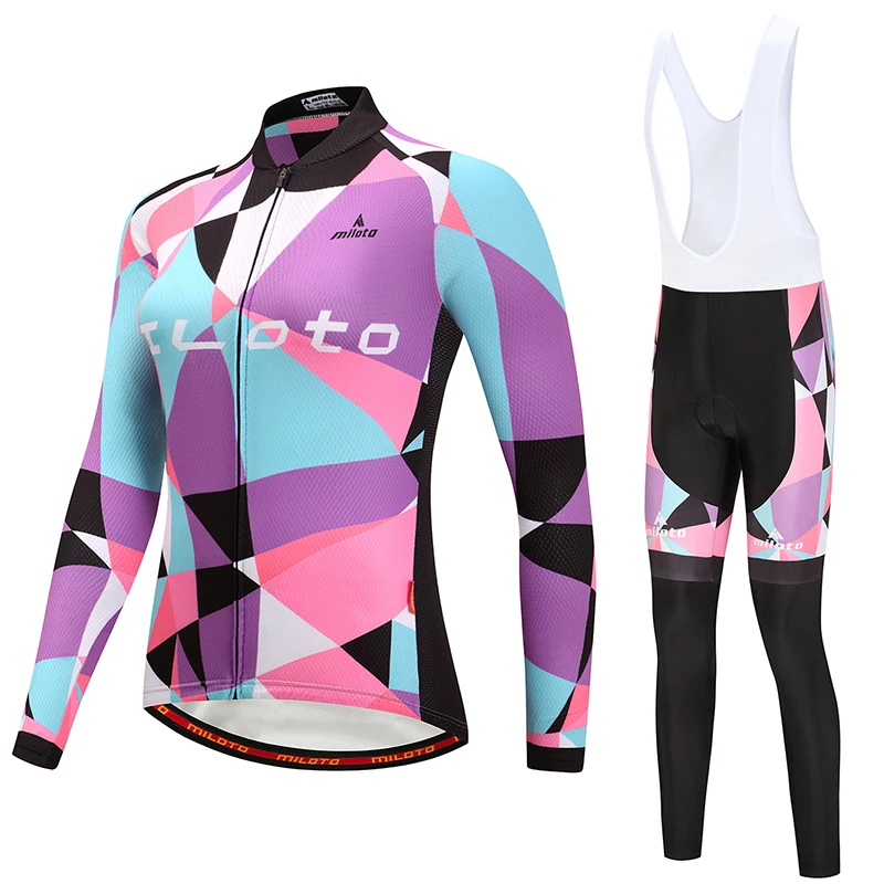 MILOTO женский набор Джерси для велоспорта с длинным рукавом Одежда Pro Team Road Bike &amp Mtb