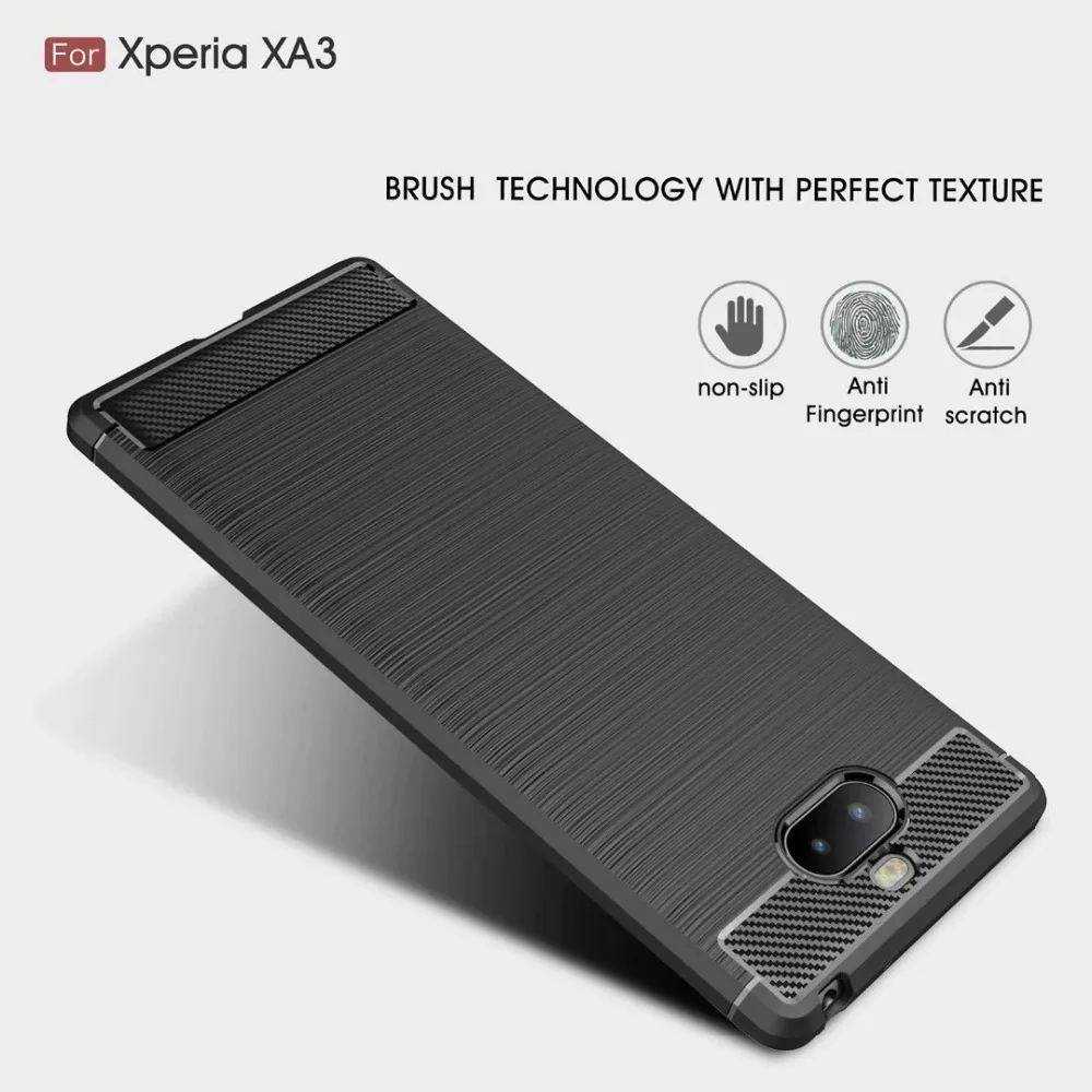 For Sony Xperia XA3 Case Carbon fiber textured silicone soft cover Ultra Cell Phone Back Cover |