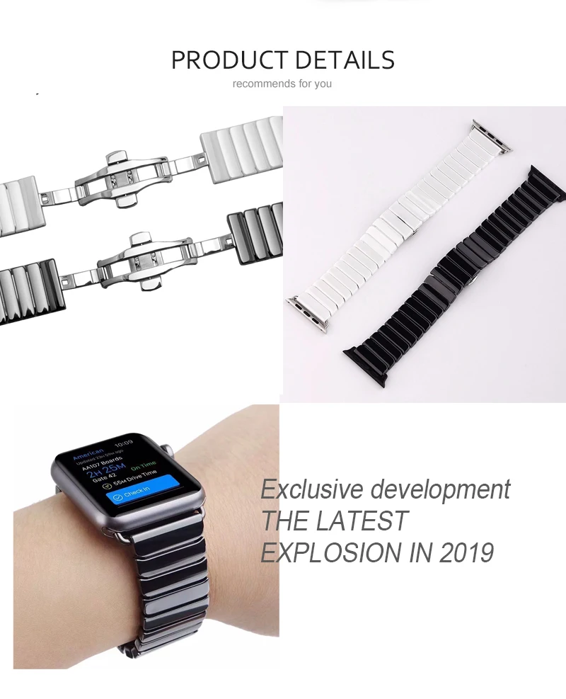 Роскошный керамический браслет для Apple Watch& Sport& Edition, сменный браслет, браслет на запястье 42 мм, 4 ремешка Iwatch38 44 мм