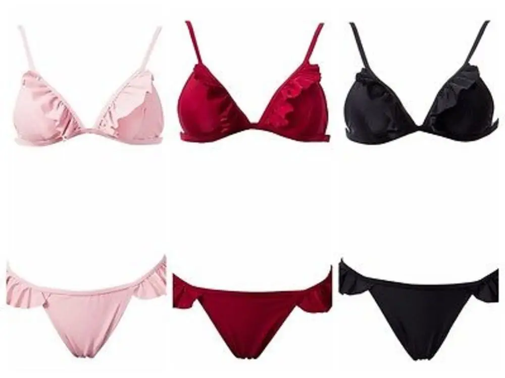 Women Push Bikini Set Swimwear Swimsuit Up Padded Bra Hot Bathing Suit Beachwear Paded Ruffled Collar | Женская одежда
