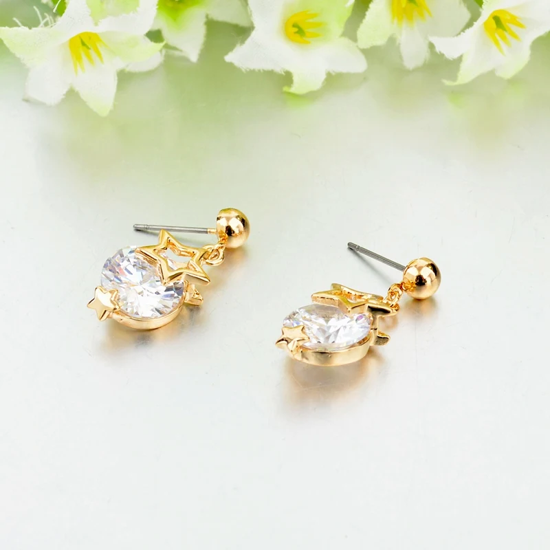 Женские серьги-гвоздики со звездами TOUCHEART свадебные серьги золотого цвета с