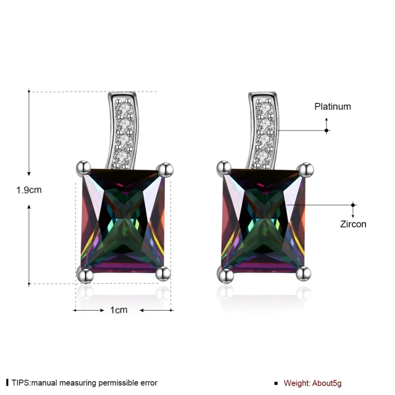 Нежный подарок модные ювелирные изделия мистик радуга кристалл серебряный цвет