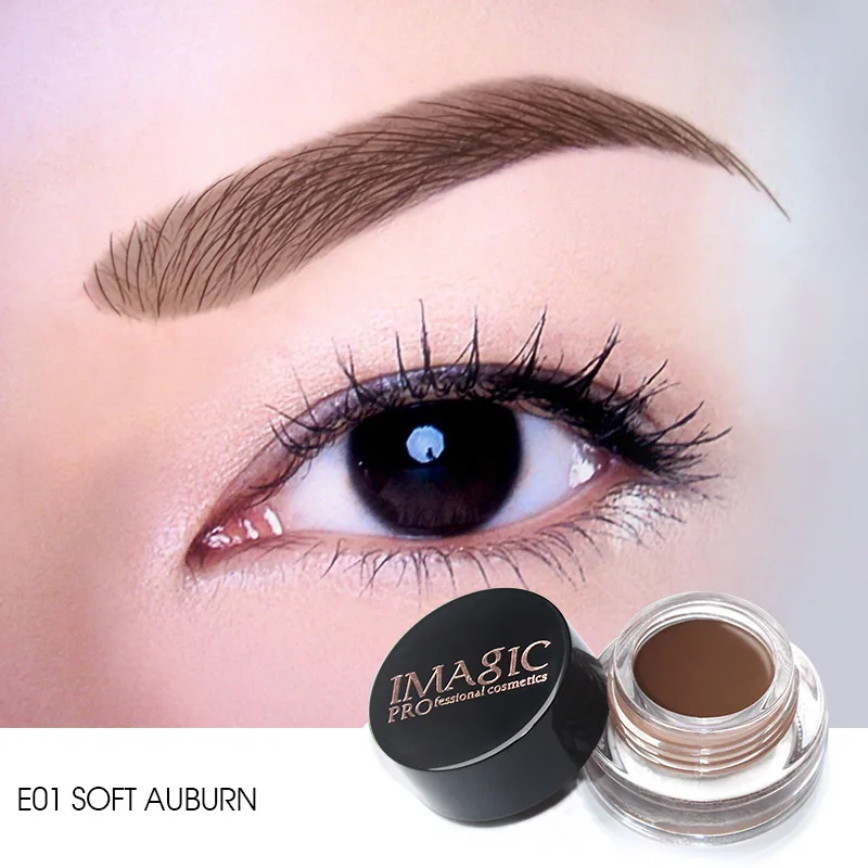 E01 SOFT AUBURN IMAGIC Новые поступления Professional Гель для бровей 6 цветов Высокая тени для бровей Макияж Бровей коричневый гель для бровей с бровей кисти инструменты - Цвет: E01 SOFT AUBURN