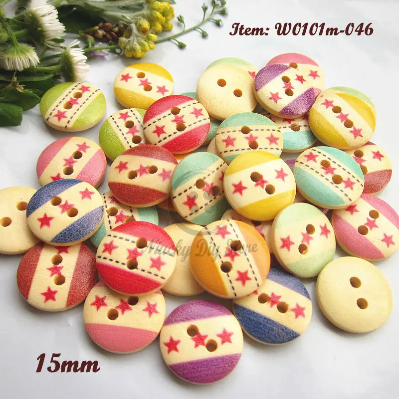 Пуговицы детские деревянные смешанных цветов 15 мм 100 шт.|button knife|button pin maker machinebutton