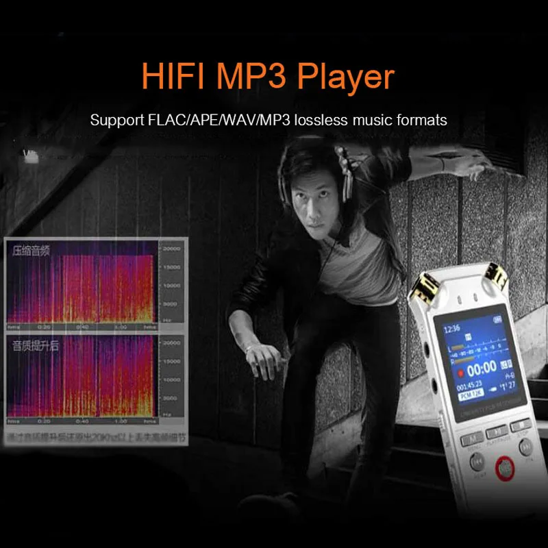 D50 цифровой аудио звук диктофон ручка мини 16 Гб HIFI MP3 плеер профессиональный HD