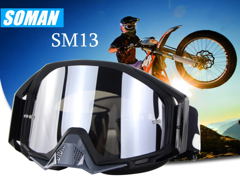 SOMAN SM13 профессиональные ветрозащитные мотоциклетные очки мотокросса лыжные
