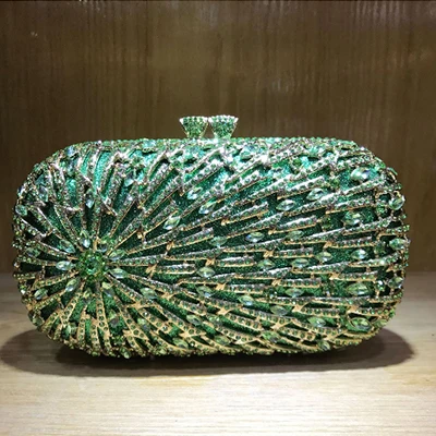 

Dazzling Women red/blue/green Crystal Clutch purse Evening Bags Wedding Cocktail Purses Handbags Bridal Minaudiere clutches Bag