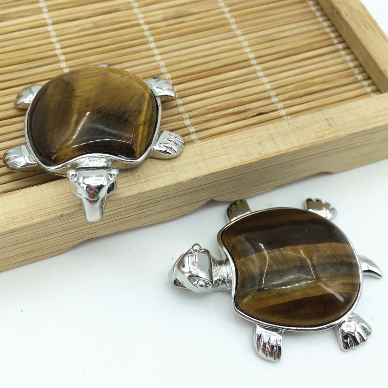 Тигровый глаз формы черепаха кулон 31*43 мм дизайн животных новые модные DIY