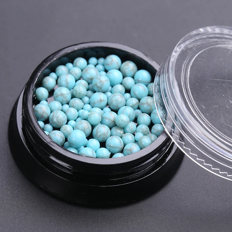 Blueness 1 коробка 3 цвета круглые бусинки шпильки дизайн ногтей стразы для украшения