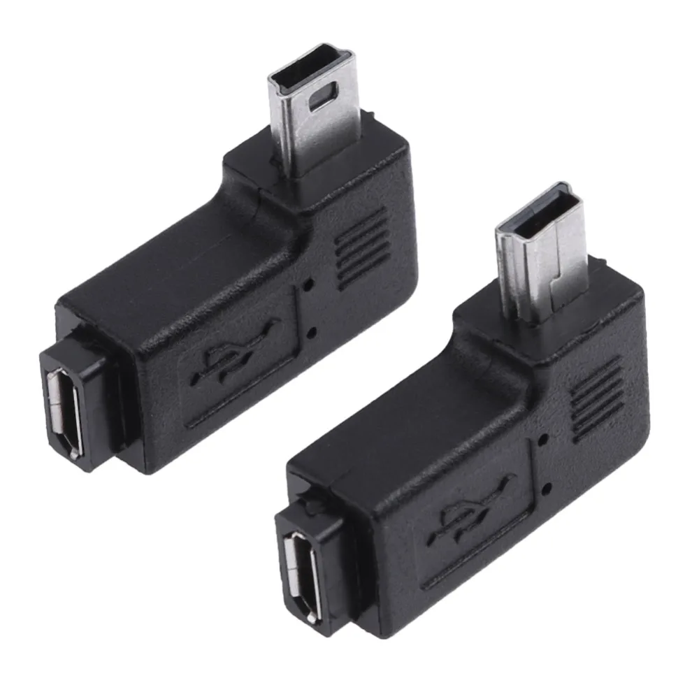 2 шт./компл. L-образный Micro USB мама направо влево 90 градусов угол мини Мужской