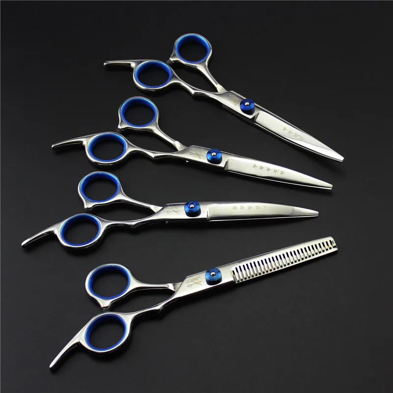 

6 inch Professional Pet Dog Grooming Scissors 4pcs/set (2 Curved Scissors +1 Thinning Scissor+1 Straight )Shears Grooming Tool