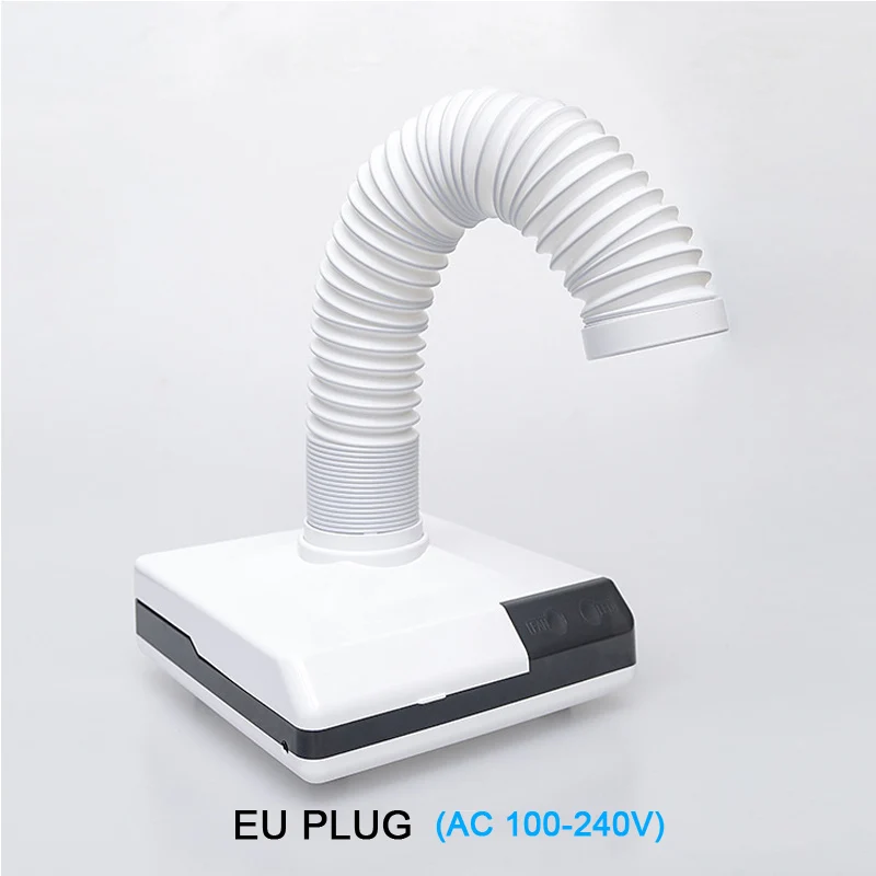 White EU plug RIKONKA 60 Вт мощный пылесборник для ногтей 3800 rmp пылесос для ногтей Вентилятор салонный всасывающий для маникюра дрель с фильтром - Цвет: White EU plug