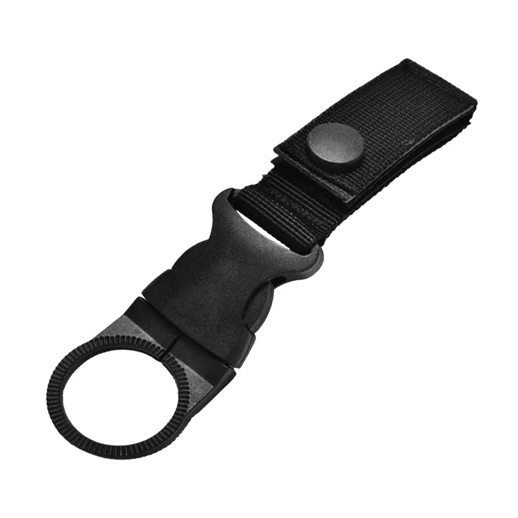 Black Нейлон Molle висячий поясной ремень тесьма пряжка зажим держатель бутылки воды крюк для наружного кемпинга Пешие прогулки путешествия Велоспорт - Цвет: Black