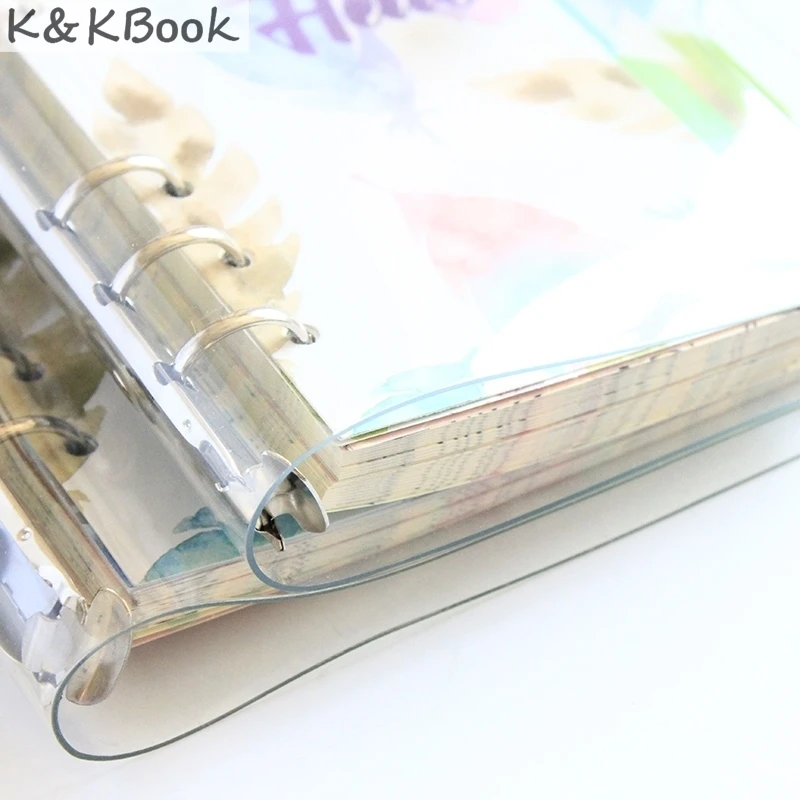 K& KBOOK KK201 Каваи ПВХ Записная книжка Дневник Прозрачная Обложка спираль Notbook A5 милый A7 A6 A5 личный планировщик переплет планировщик